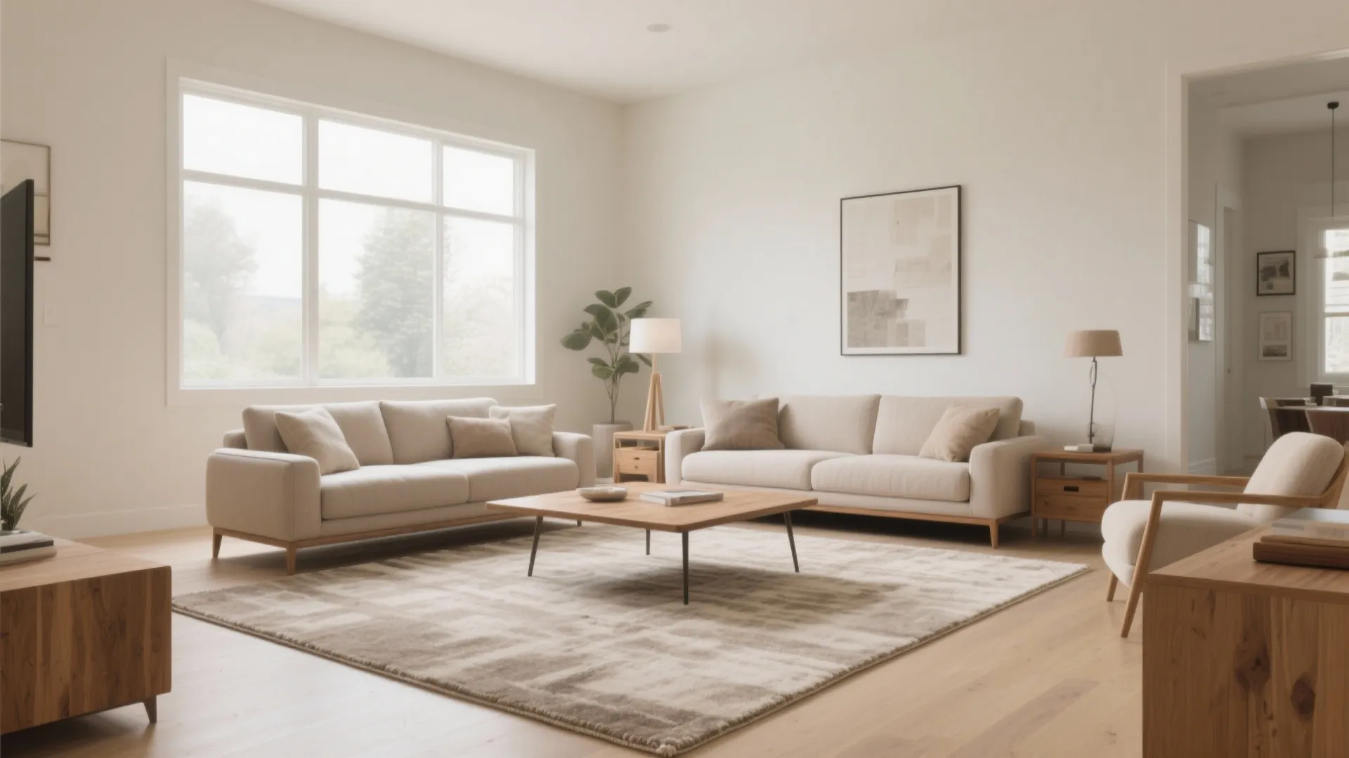 1. Oversized Area Rug for Unified Look