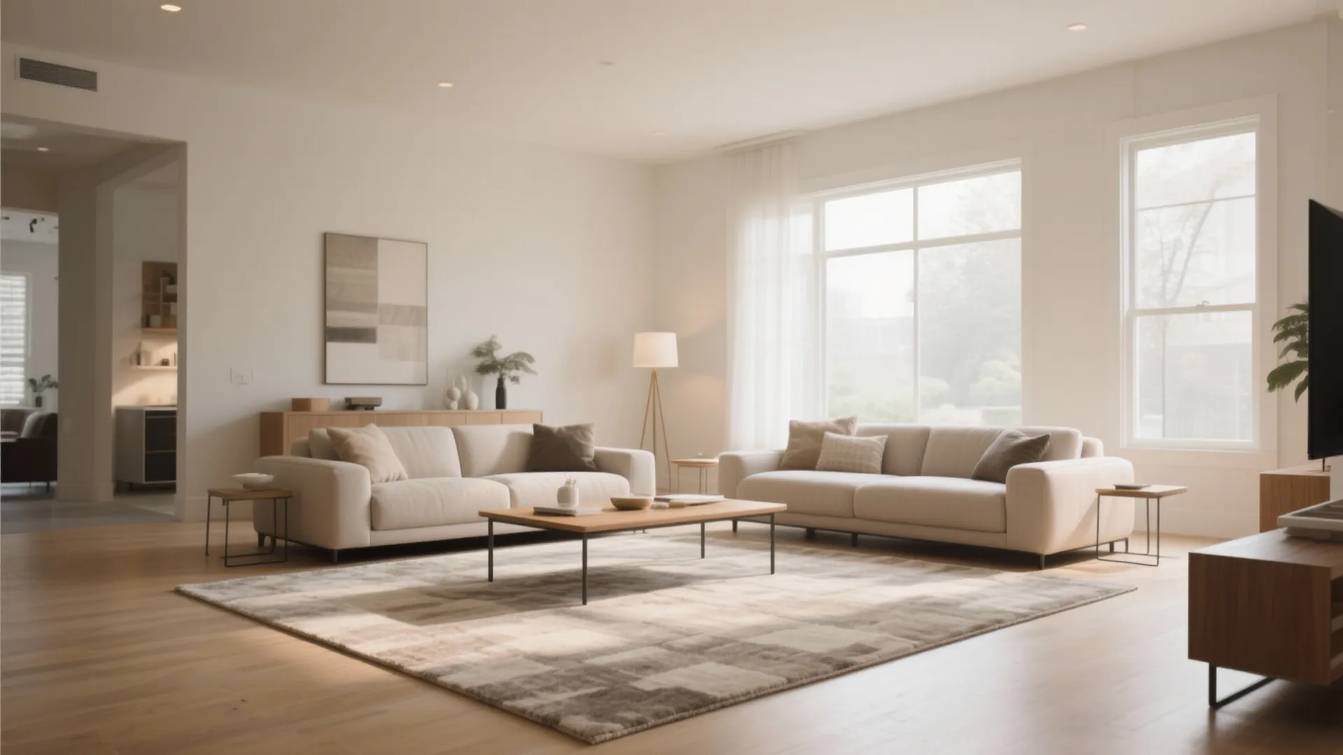 2. Anchoring with an Oversized Rug