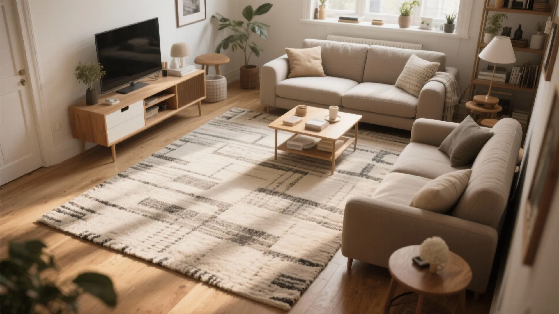 10. Oversized Rugs for Small Rooms