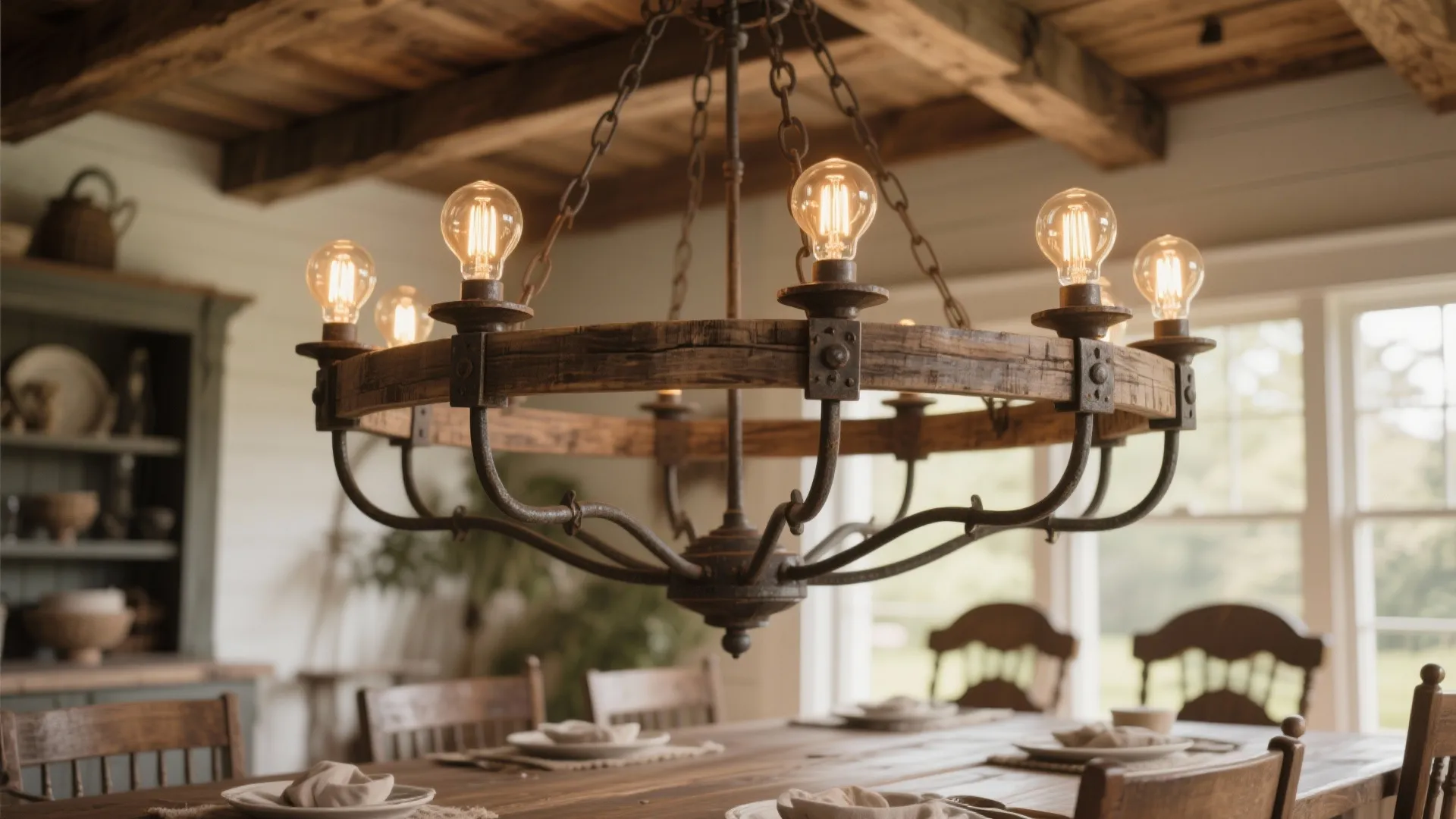 1. Oversized Rustic Chandeliers