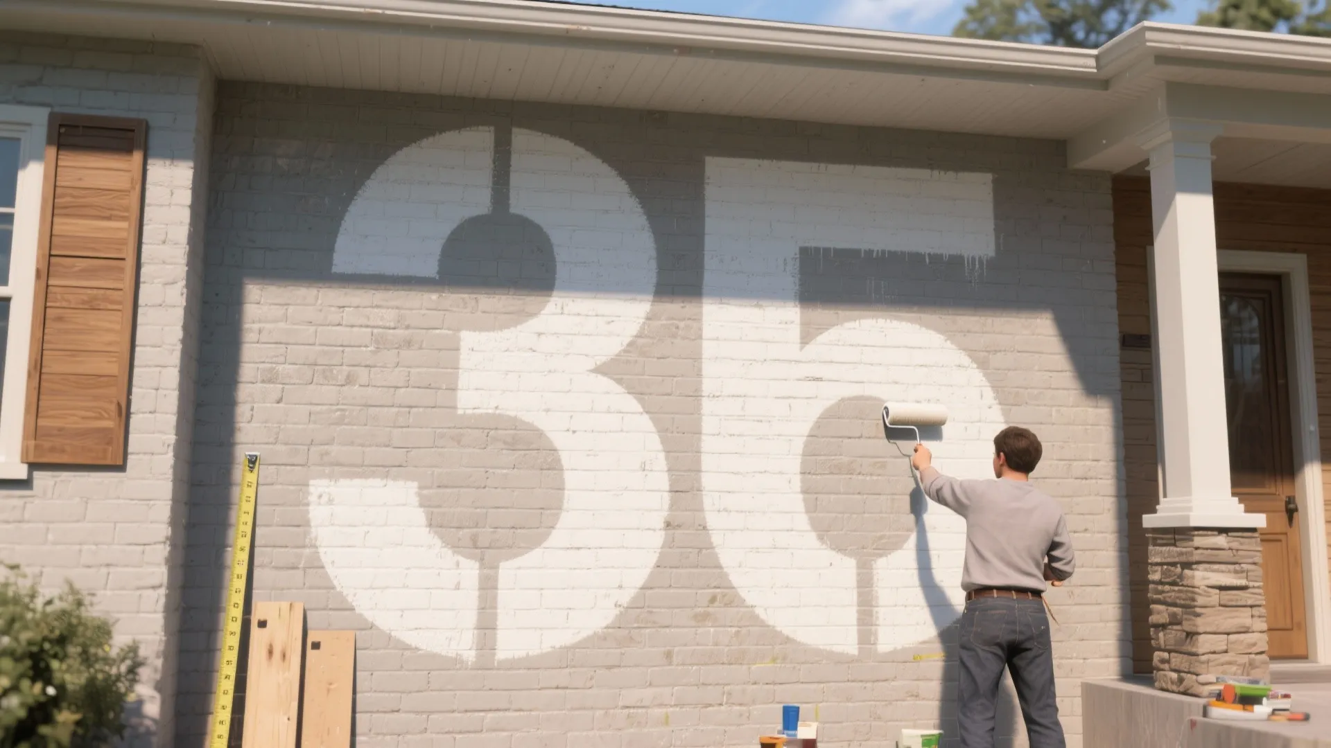 1. Oversized stencil as facade art