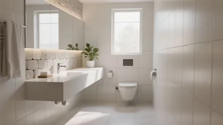 5 Big Ideas for Small Bathrooms with Big White Tiles