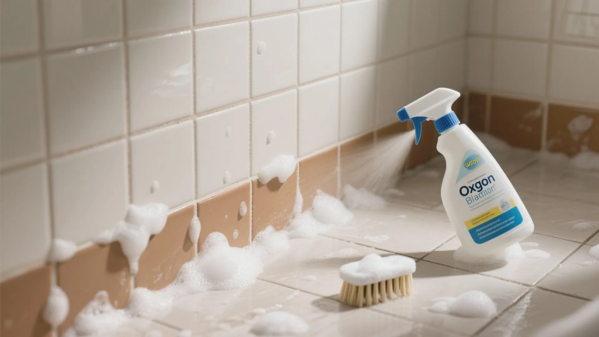 2) Oxygen Bleach for Grout Discoloration