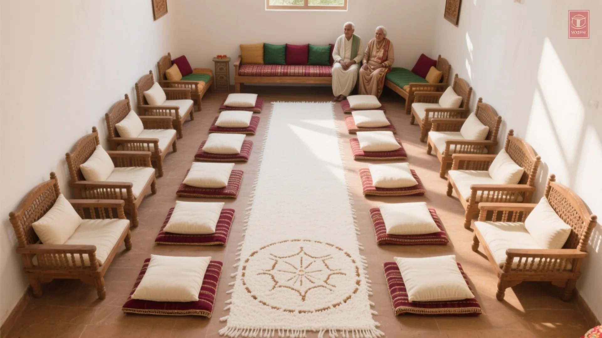 Low-Seating Paat and Rangoli Gathering Zone