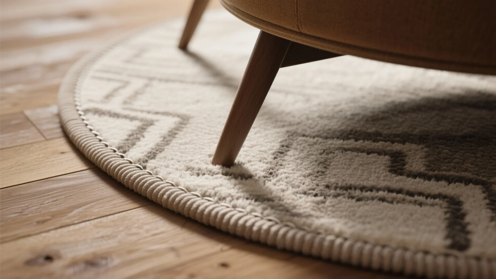 Use a round small rug to soften corners