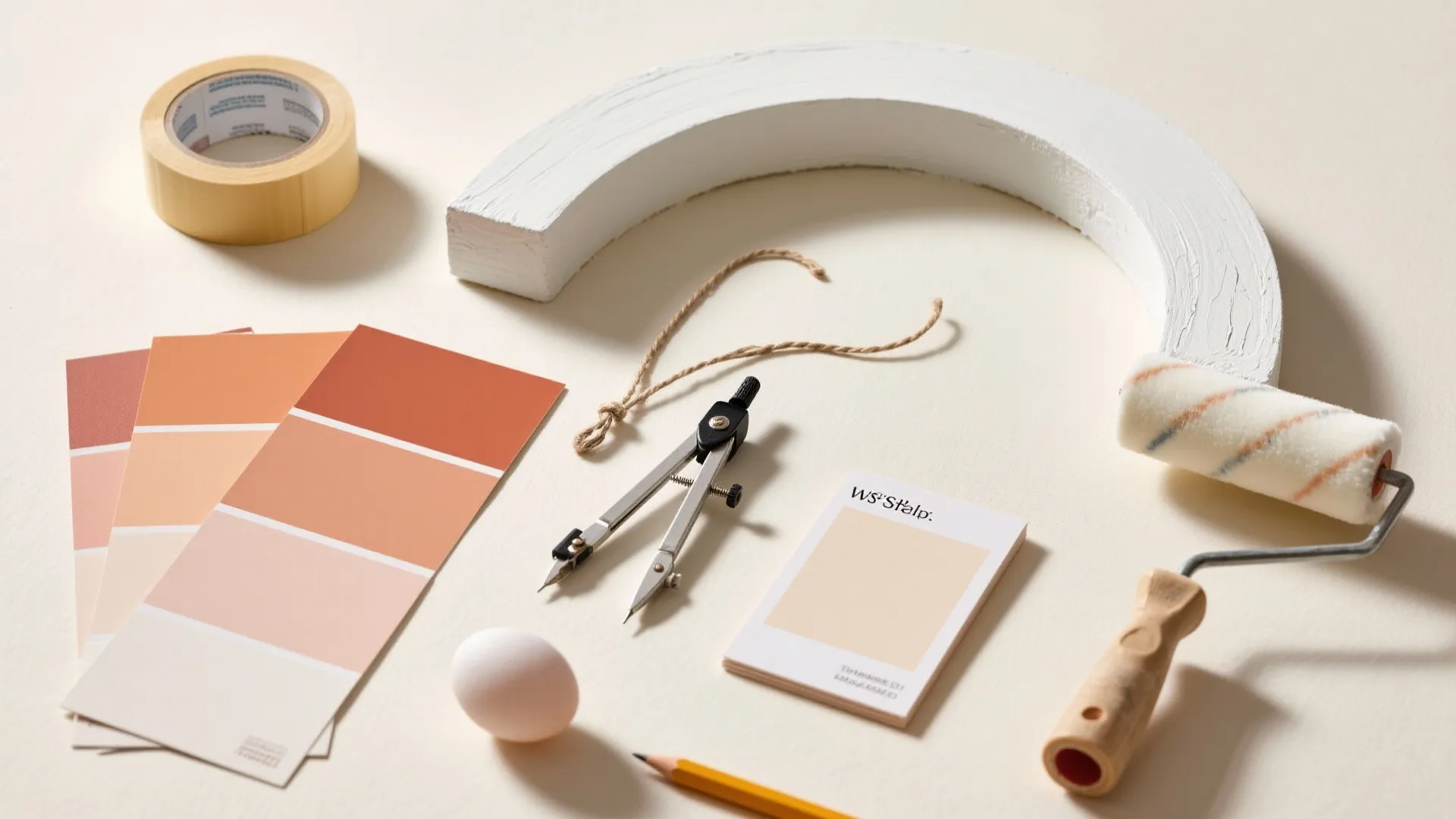 Painted Pop Arch: Color-Blocked Curves Without Construction