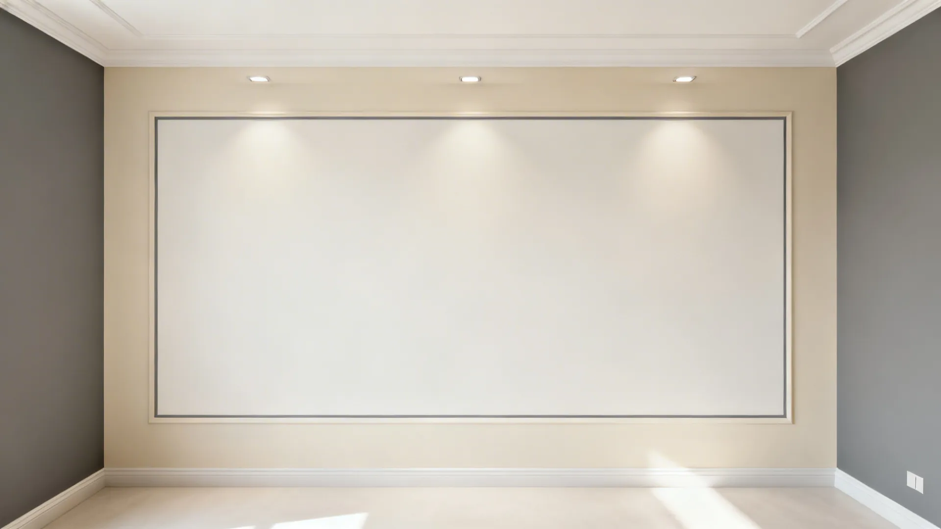 Top-down view showing a darker perimeter paint border and lighter ceiling center.