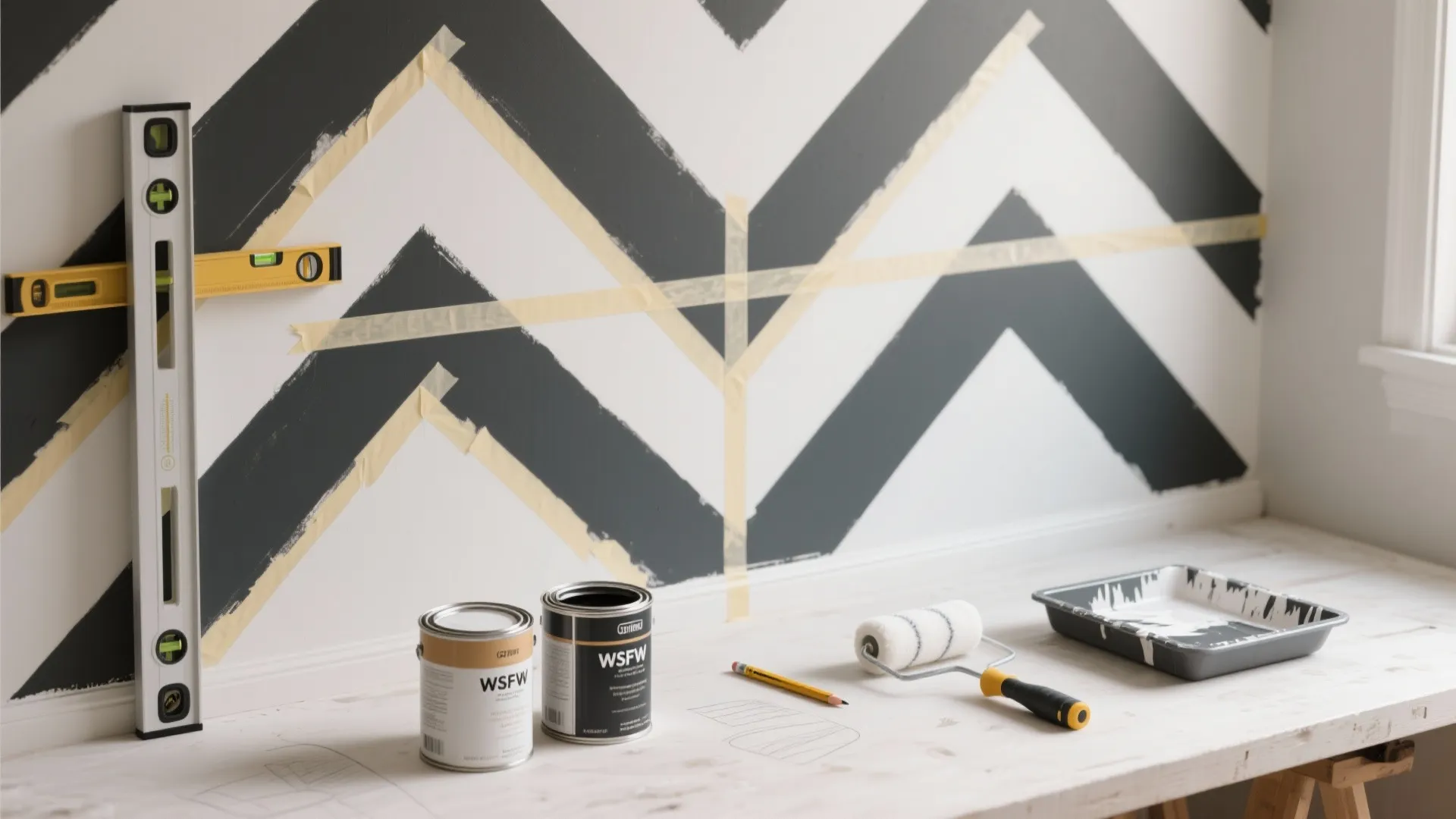 High-Contrast Chevron Paint That Feels Tailored