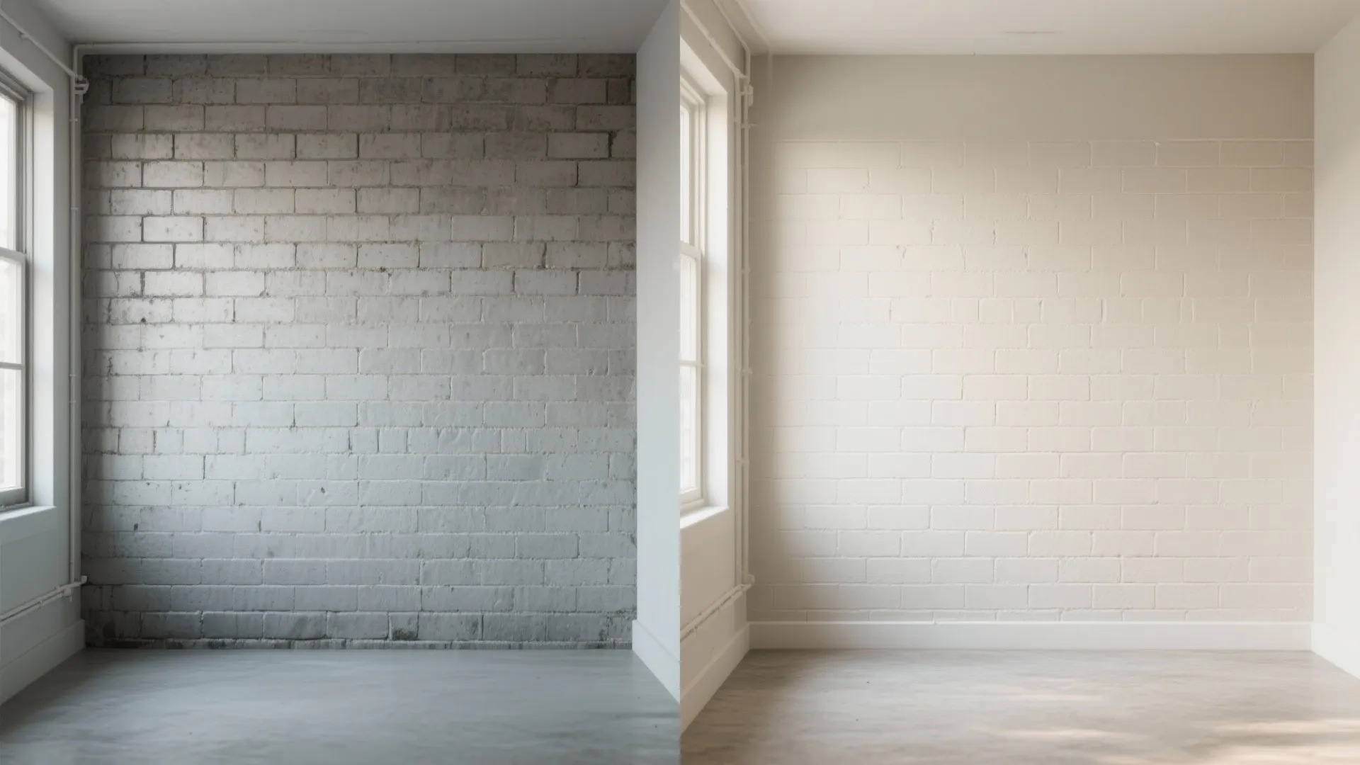 Soft Neutral Paint on CMU to Brighten Small Rooms