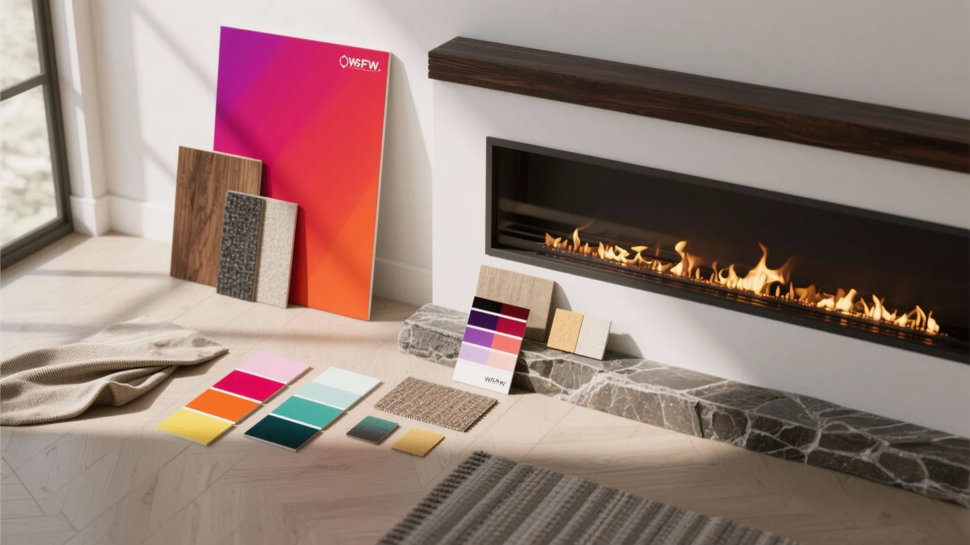 5. Bold Paint with Contrasting Mantel