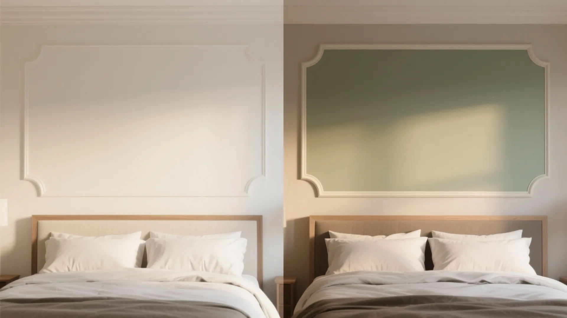 Two-Tone Paint and Thin Molding to Frame the Bed