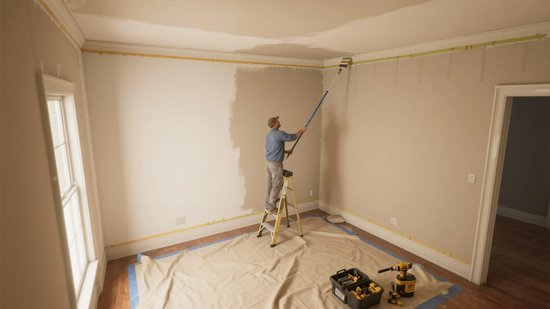 5. Protect and sequence: trim, ceiling, then walls