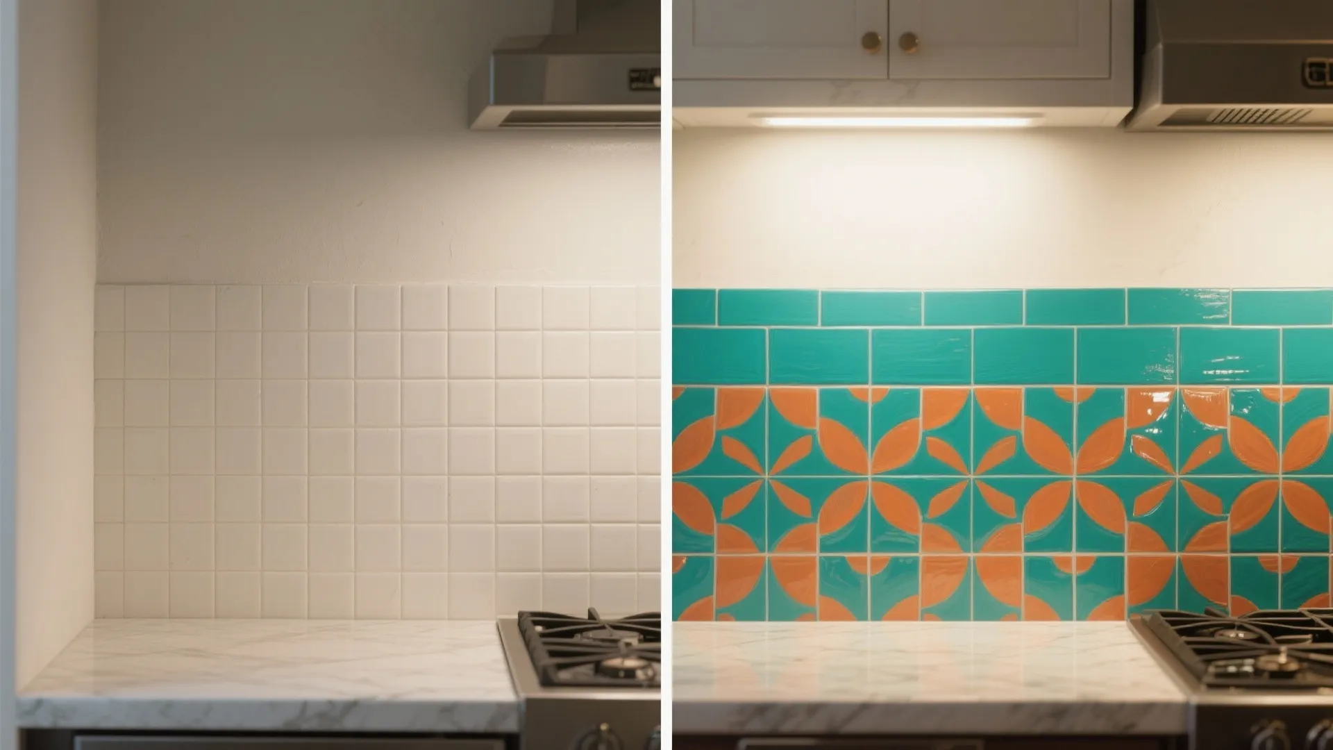 4. Painted backsplash or stencil art