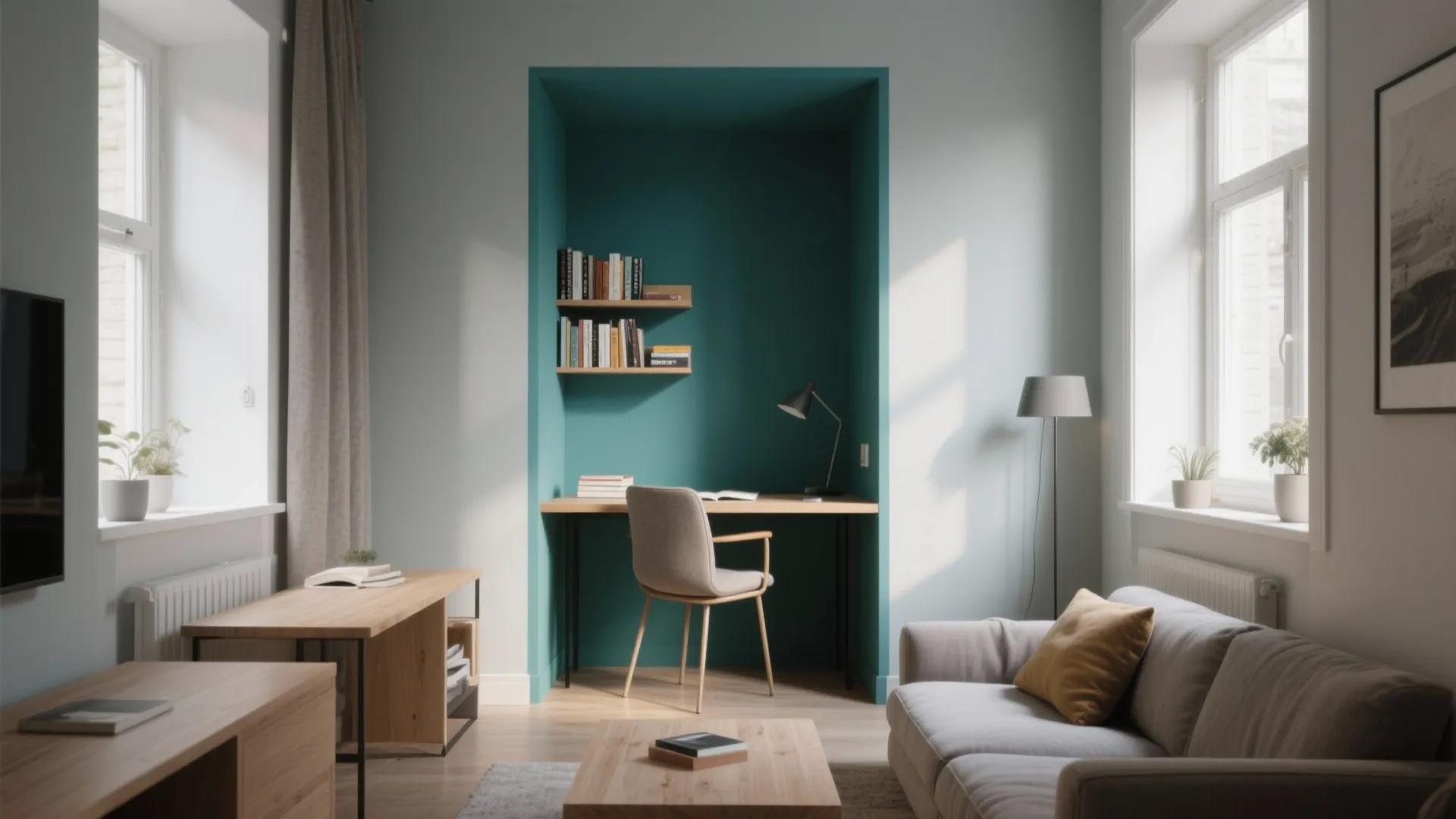 4. Use painted ‘zones’ to define multifunctional spaces