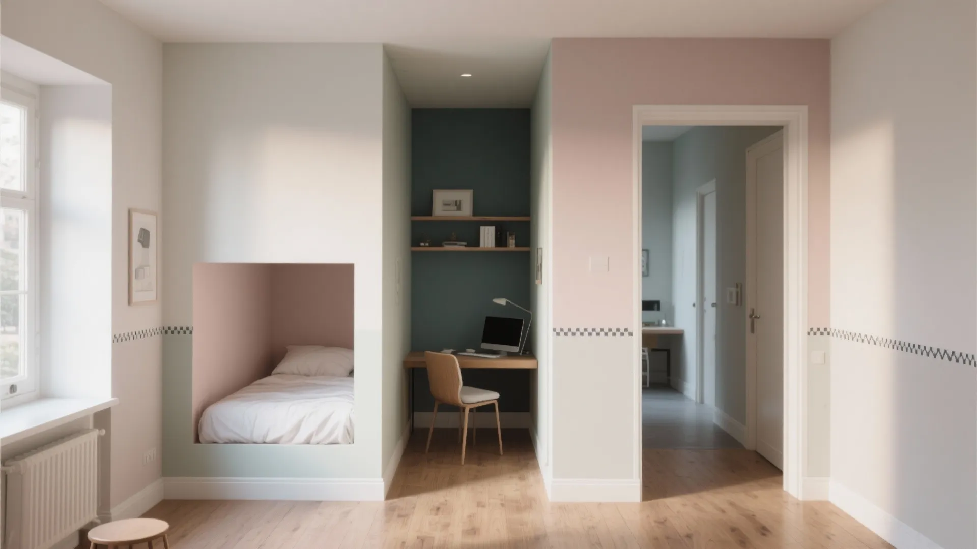 1. Paint zones instead of whole walls