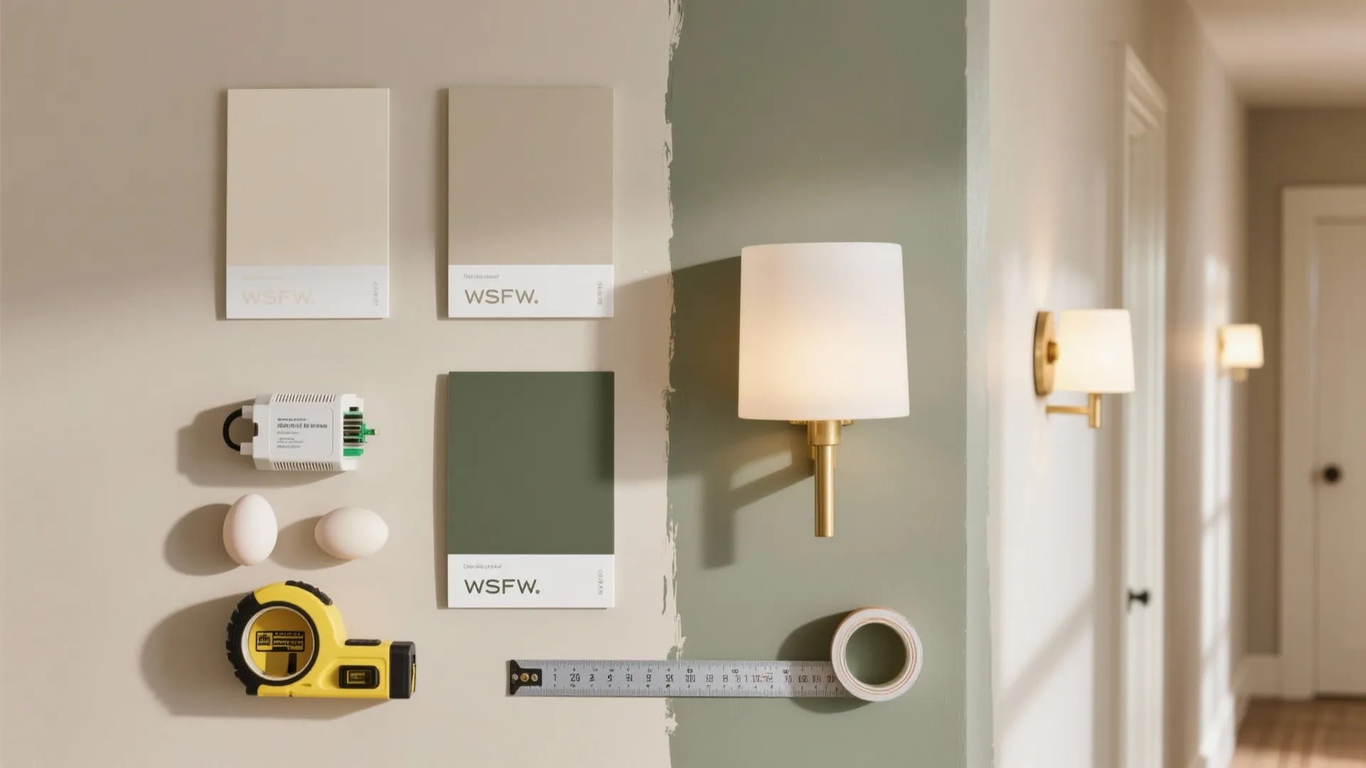 4) Painted zones with wall sconces