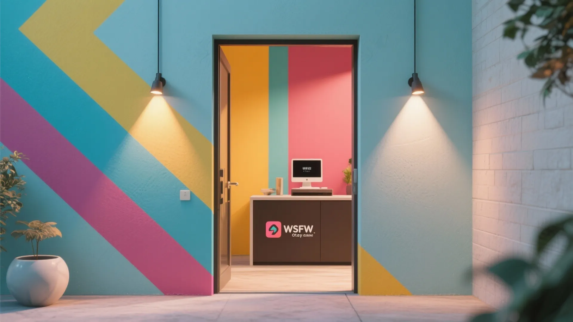 5. Combine Track with Painted Wall Accents