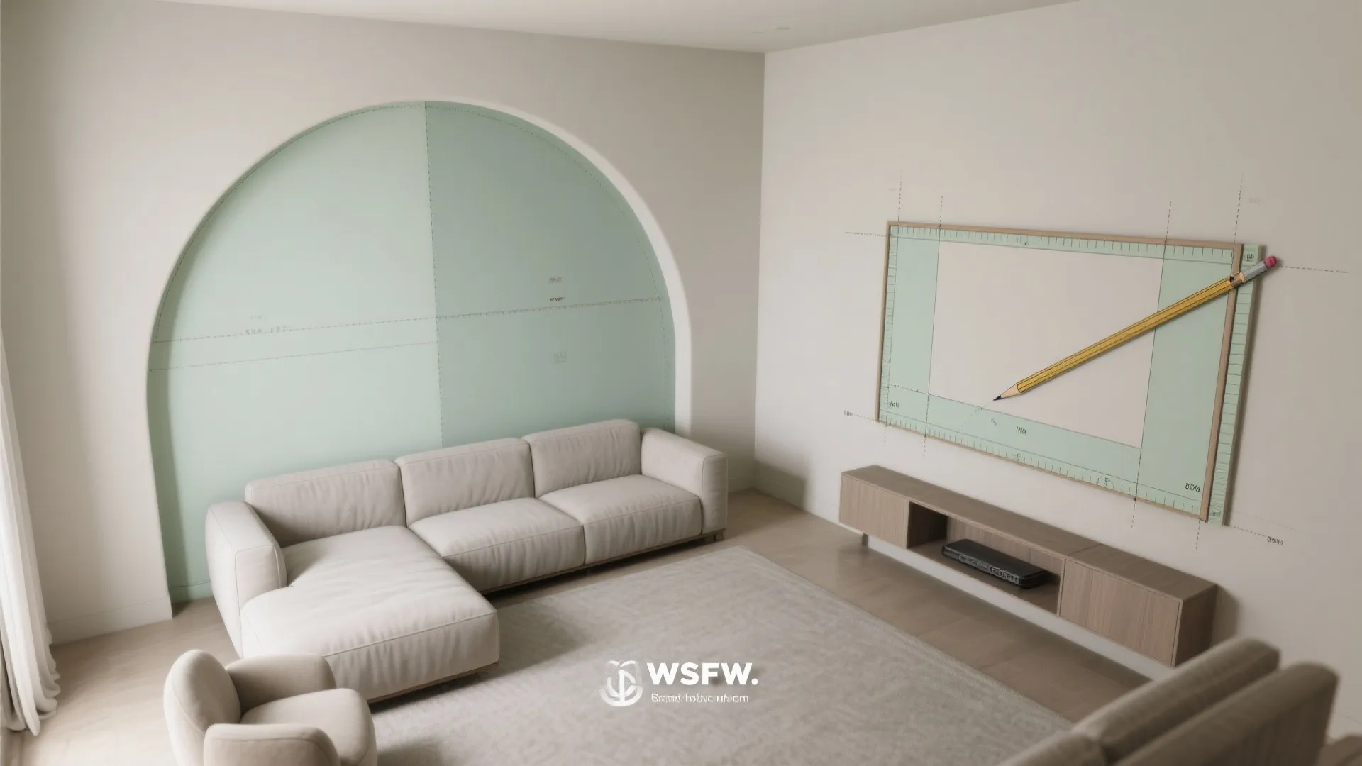 Color zoning with arch or frame shapes