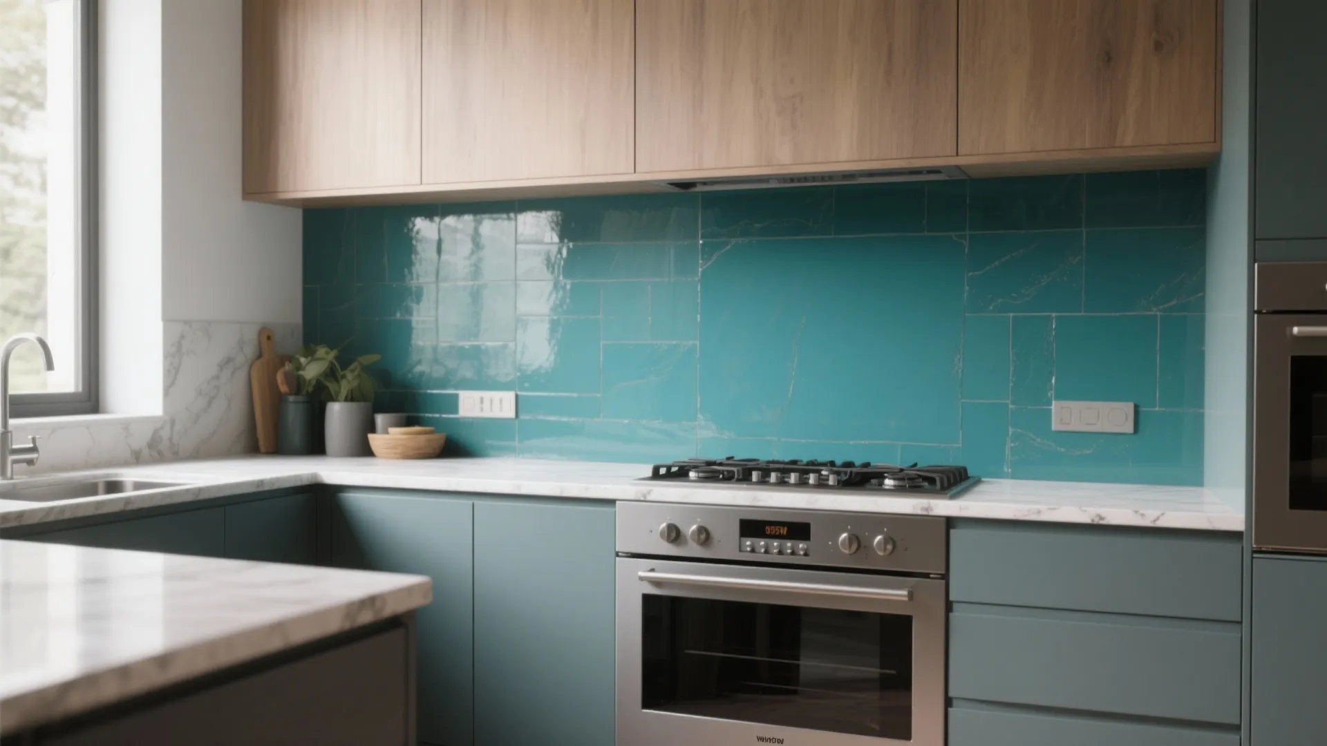 5. Painted Backsplash & Feature Zones