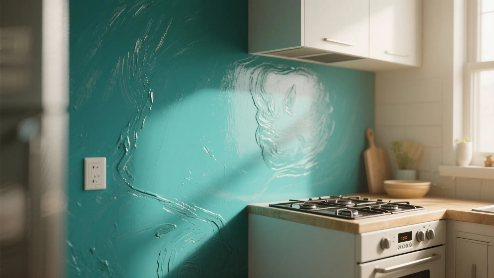 2. Painted backsplash with a protective coat