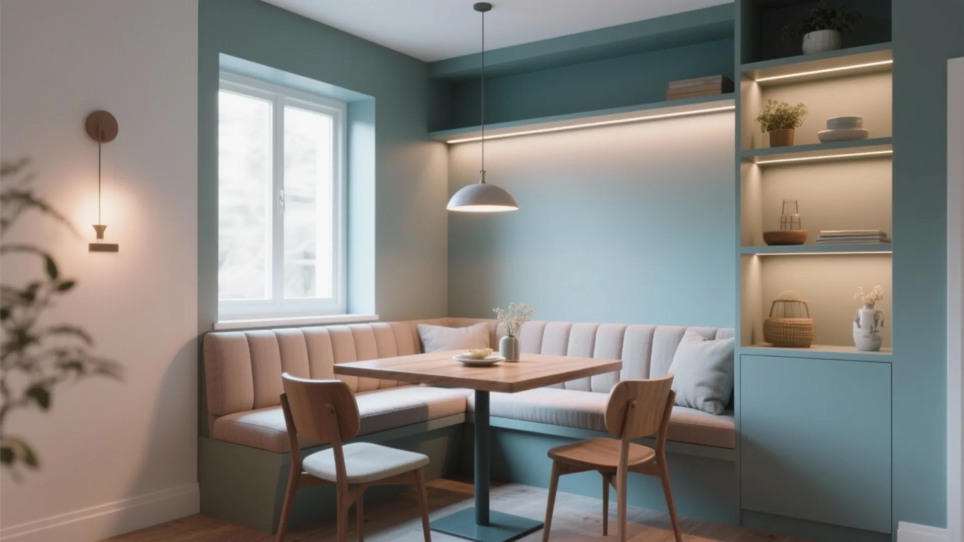 4. Painted built-ins and banquettes for cohesion