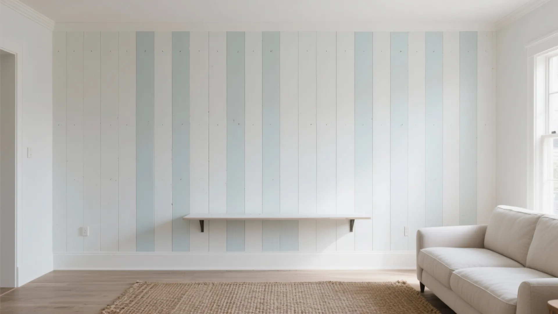 2) Board-and-Batten Look with Painted Pallet Slats