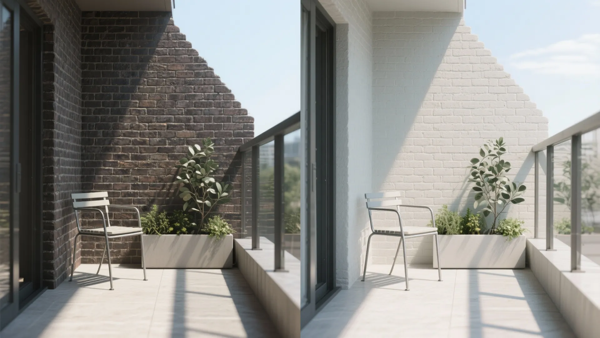 Painted Brick in Light, Balcony-Friendly Hues