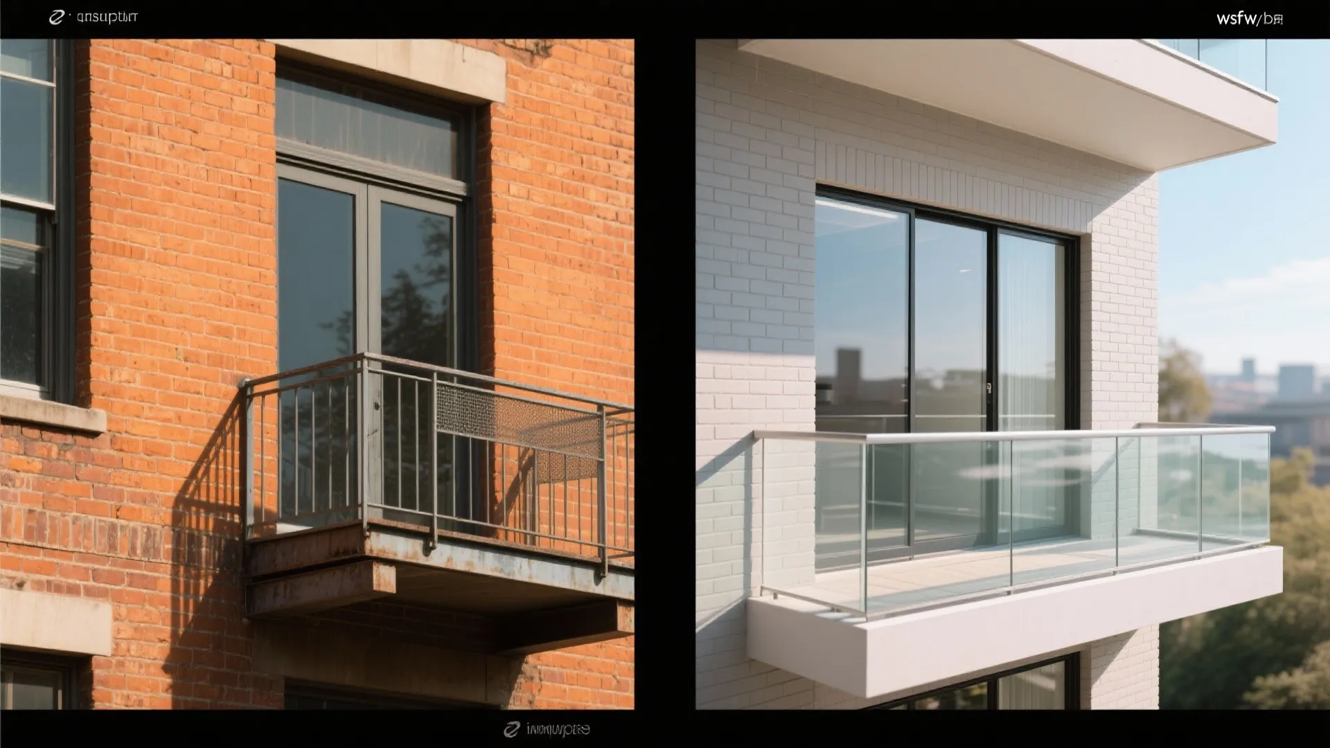 Painted Brick with Glass Panel Railings