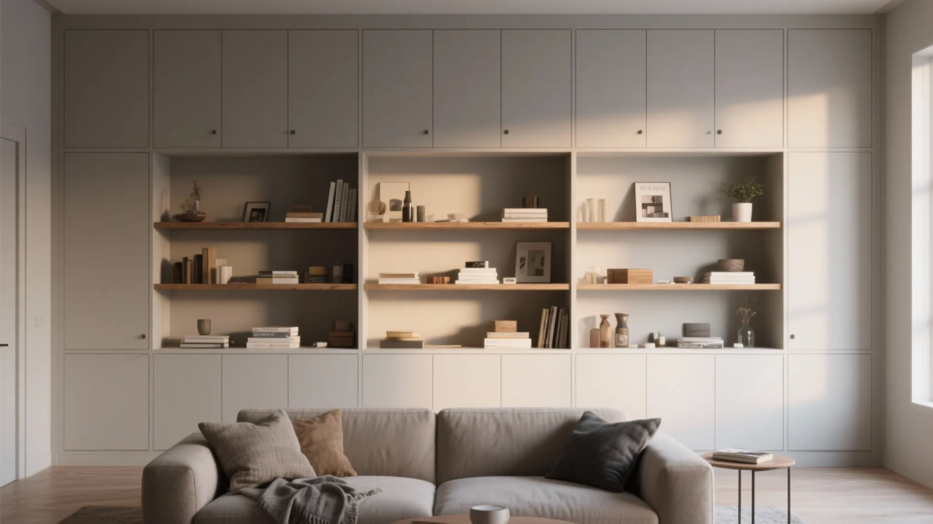 2. Use painted built-ins to unify clutter-prone zones