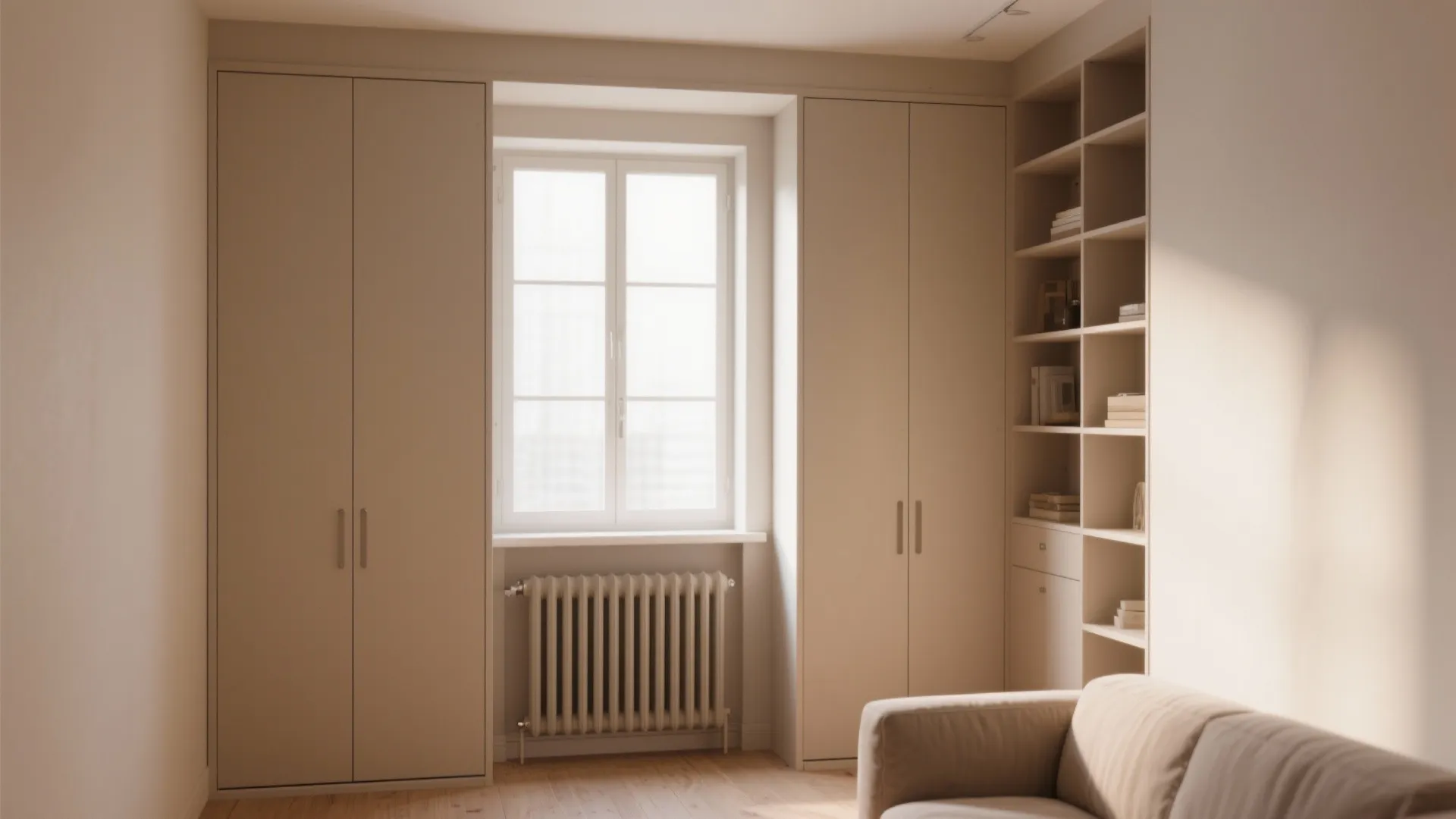 5. Paint built-ins and storage to disappear clutter