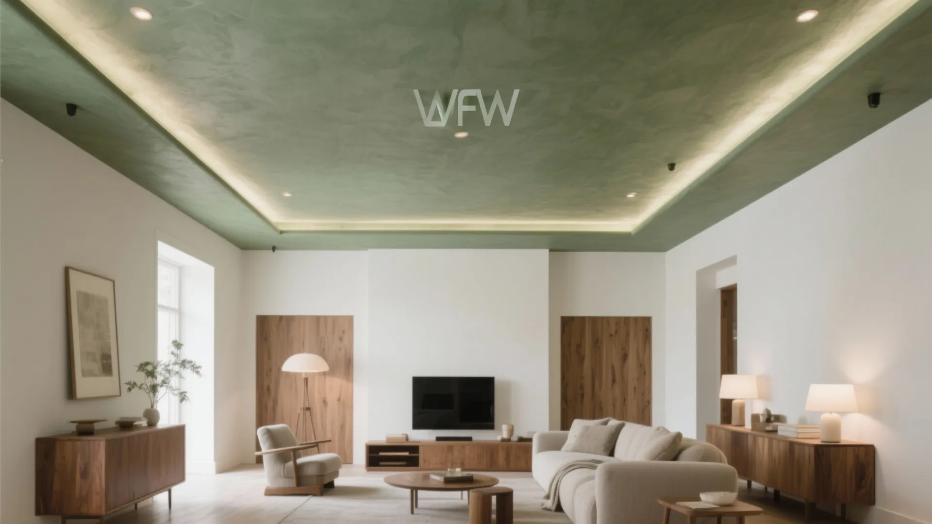 Color-Drenched or Textured Statement Ceiling