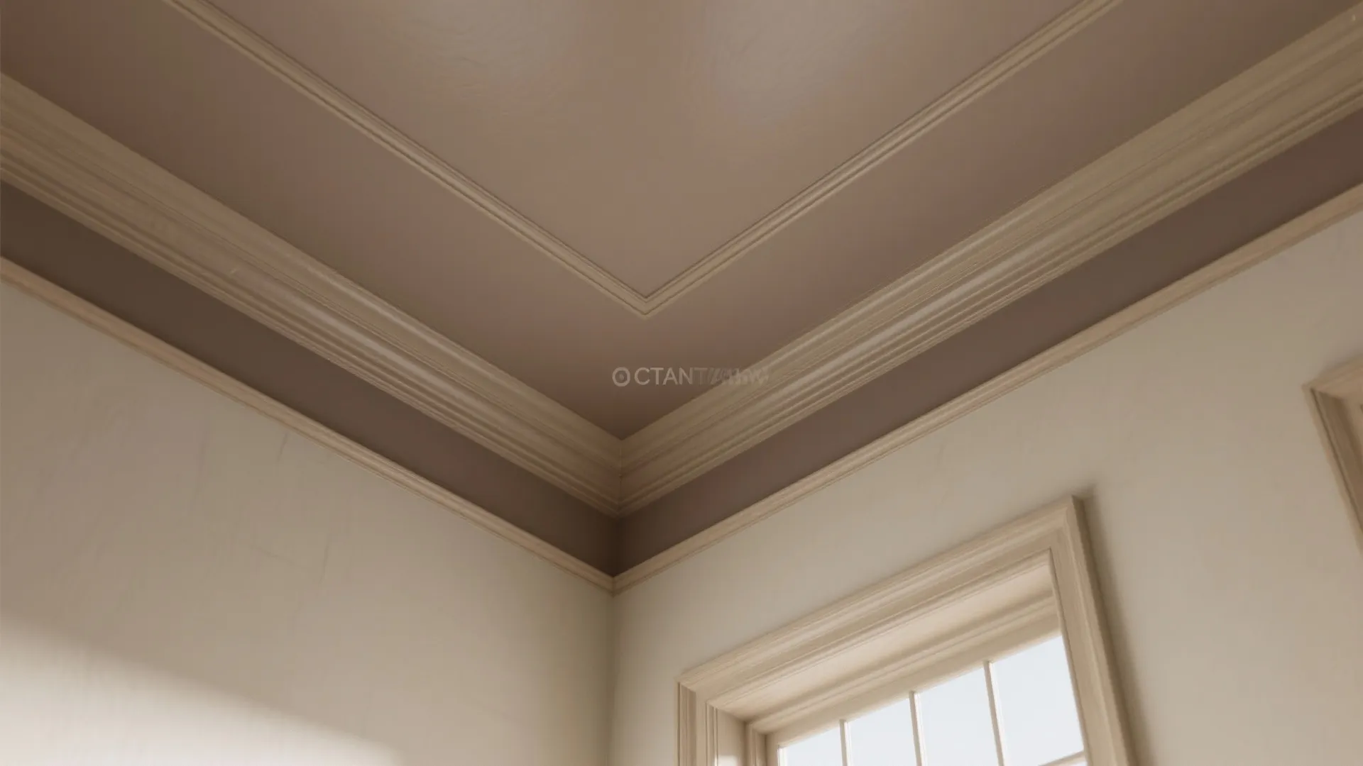 5. Painted ceilings and graded trim for perceived height
