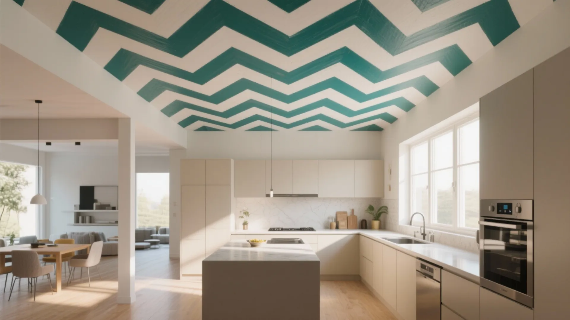 Tip 2: Painted Ceiling Patterns