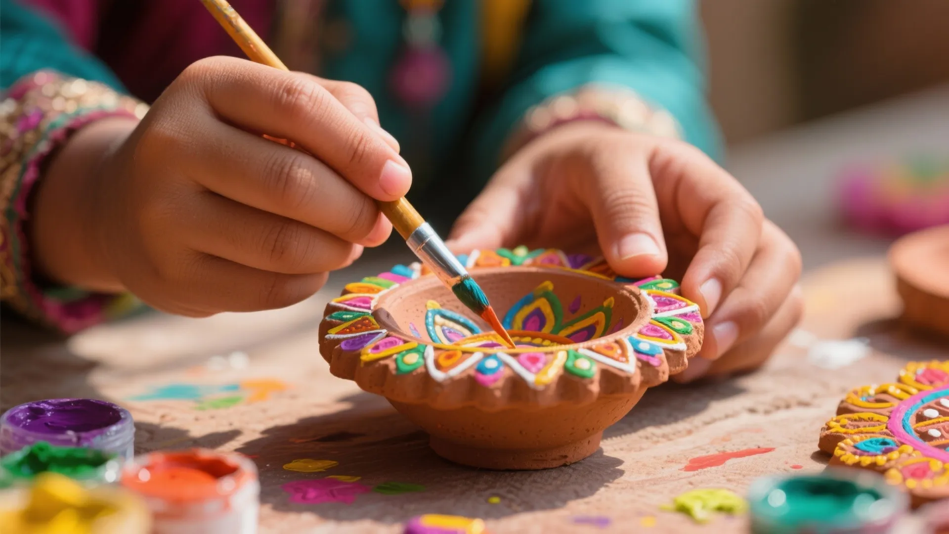 1. Painted Clay Diyas