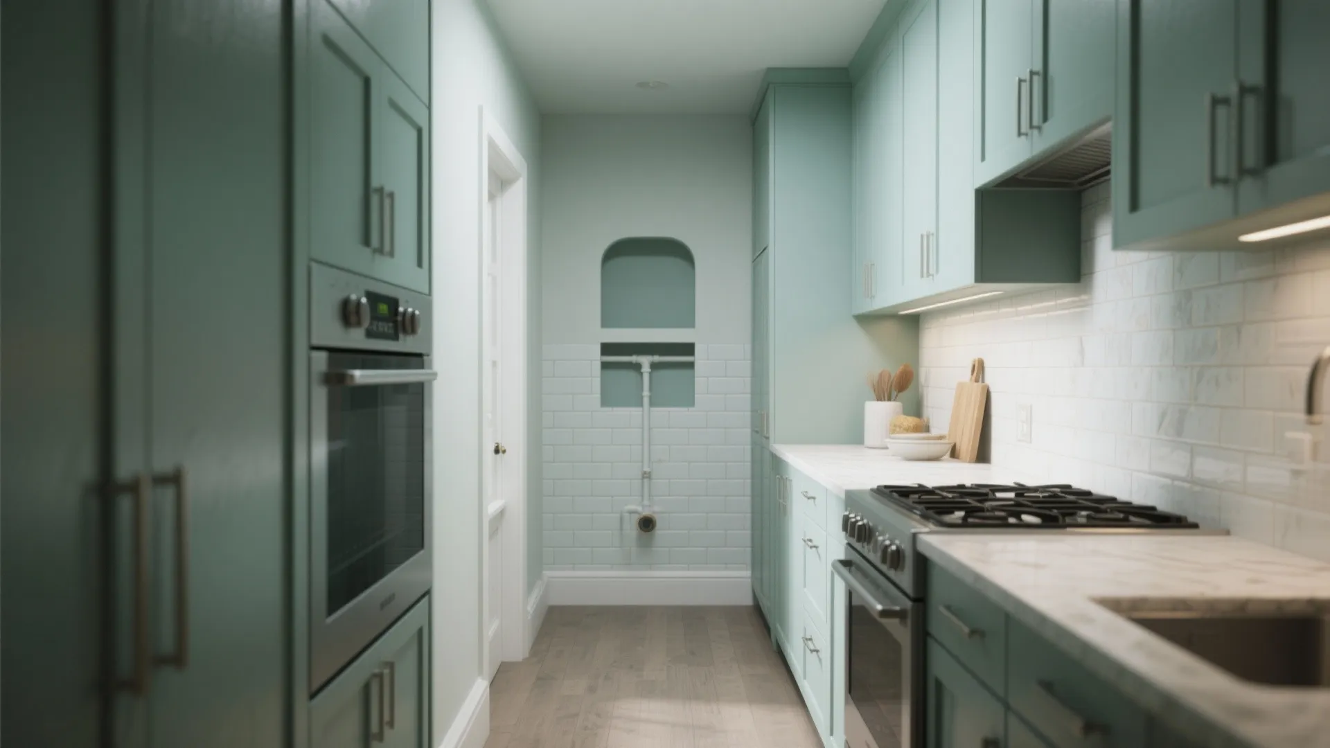 2. Paint Around Fixtures to Create Built-In Looks