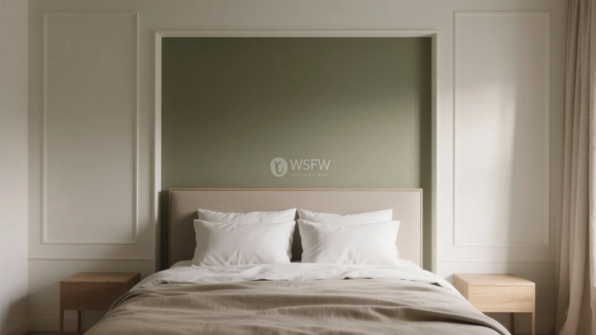 Two-Tone Paint and Thin Molding to Frame the Bed