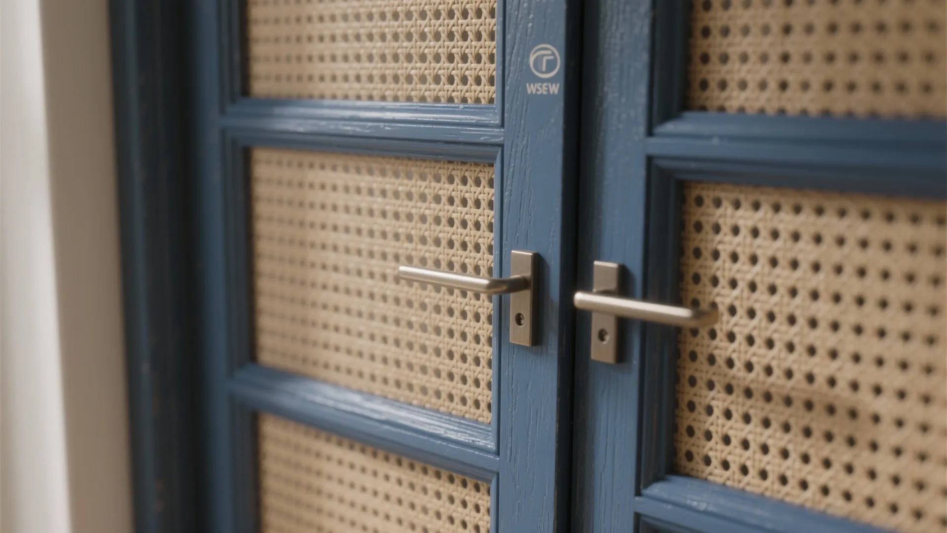 2. Painted frame + natural cane panels for contrast