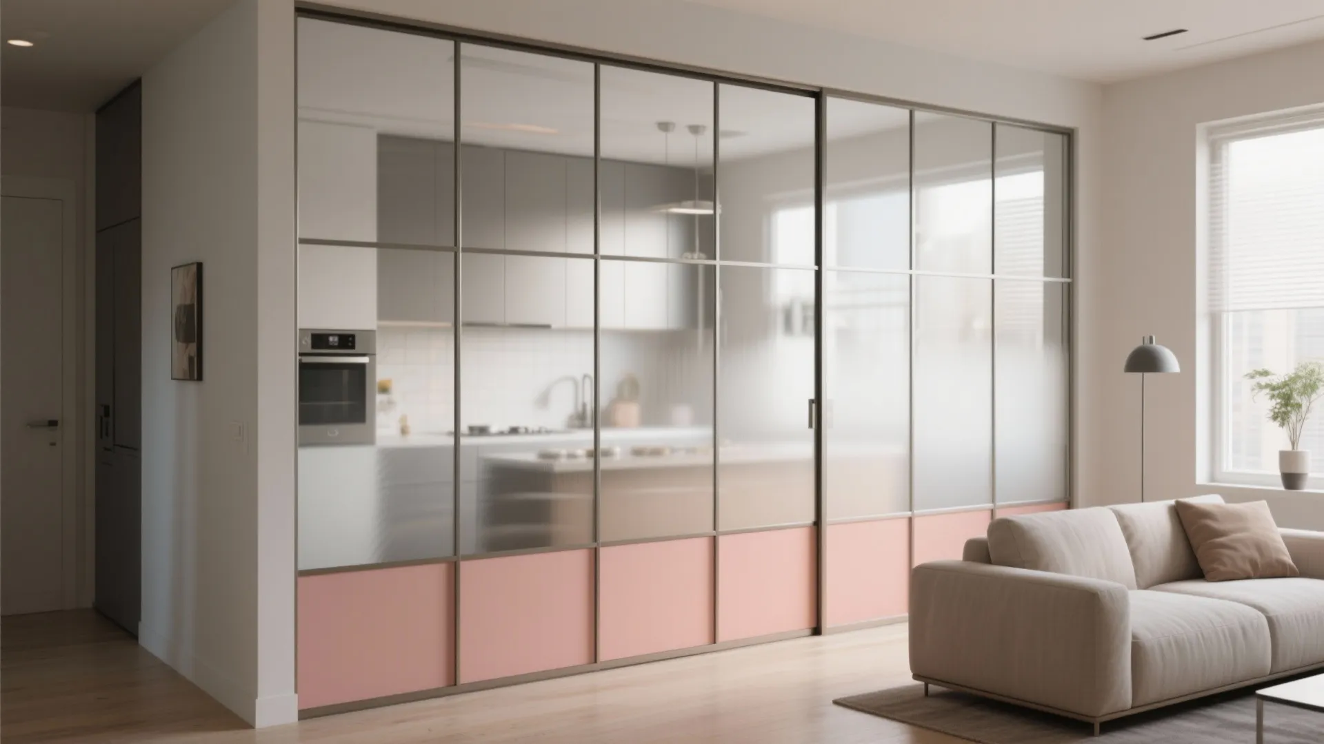 5. Painted glass or frosted panel frames