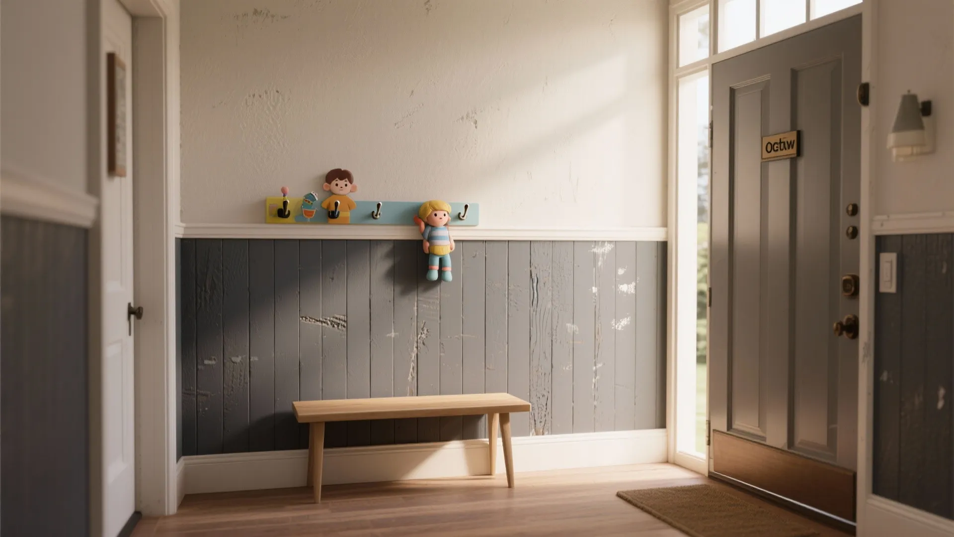 2. The Painted Half-Wall for Warmth and Durability