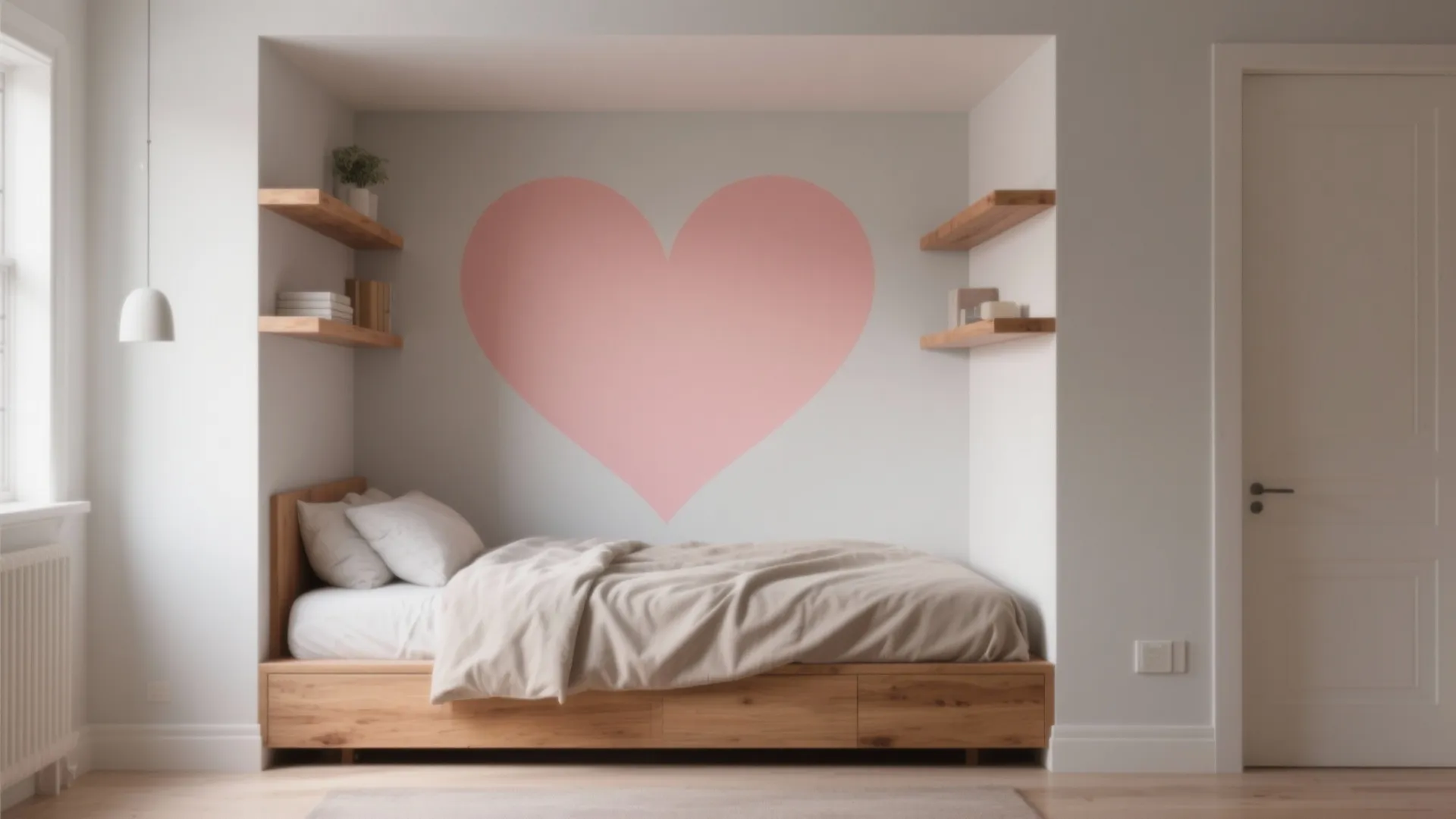 Painted Heart Accent Wall
