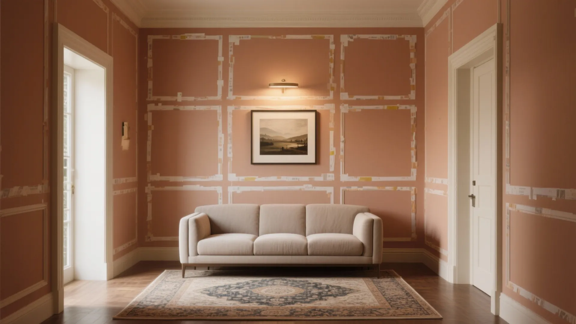 Painted Paneling Illusion (Grids Without Carpentry)