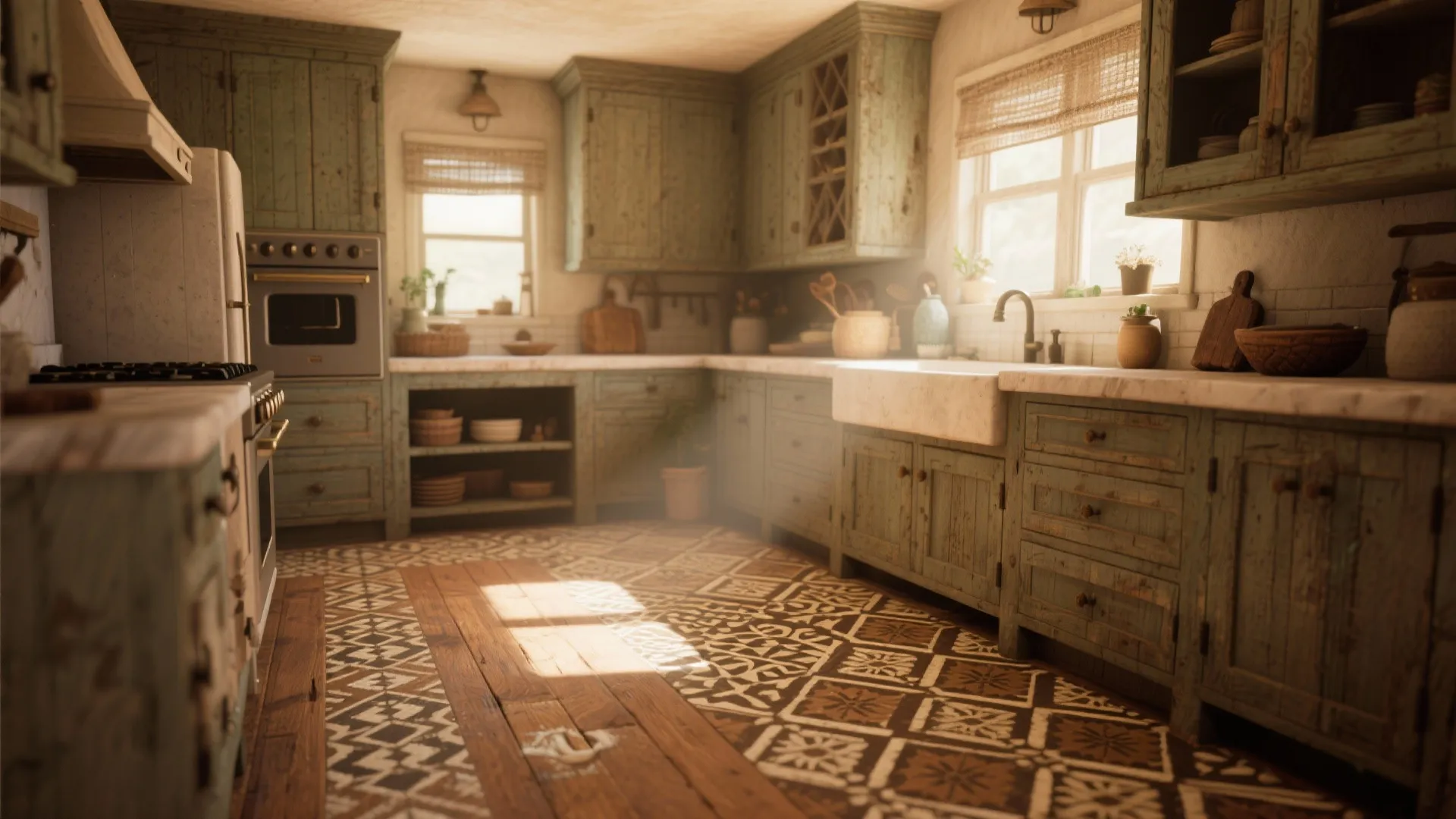 2. Painted Plywood Floors