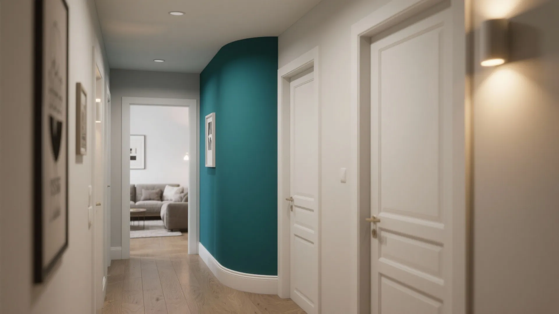 Painted Pillar as a Color Anchor with Curved Edges