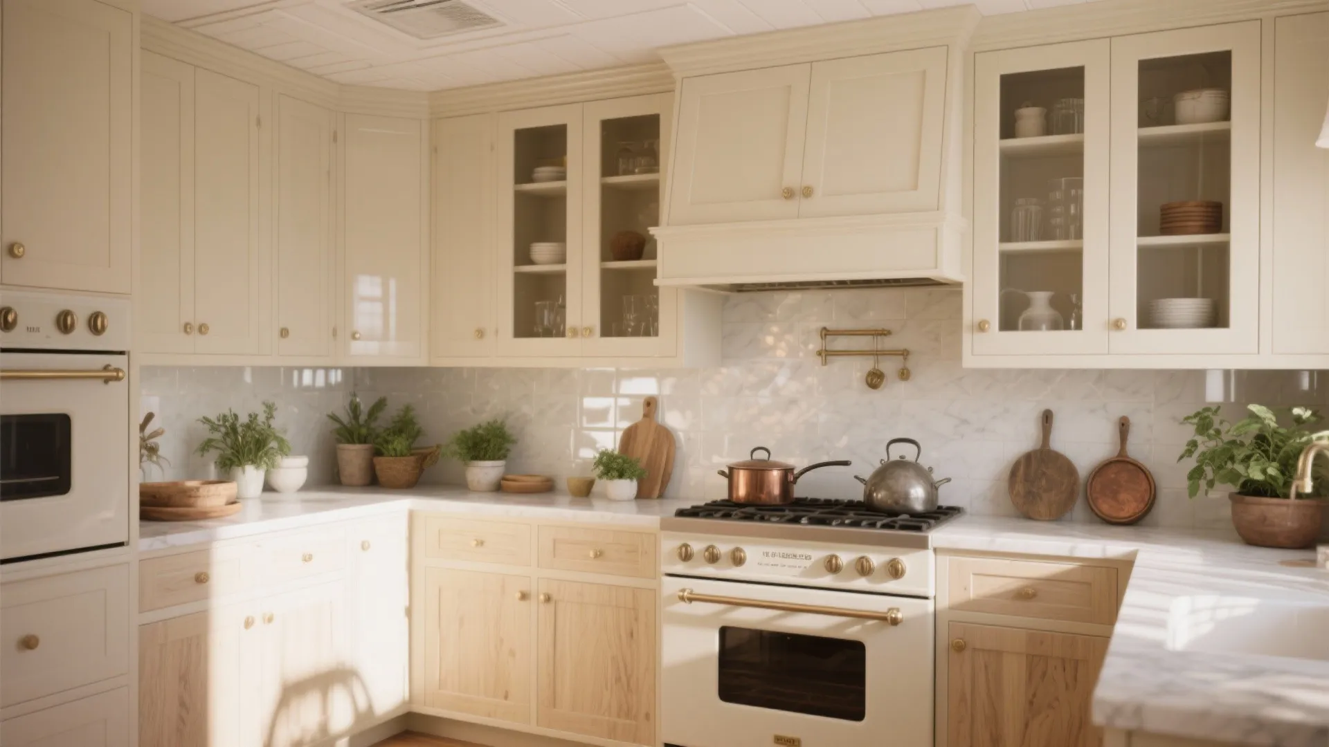 2. Painted uppers and white oak lowers