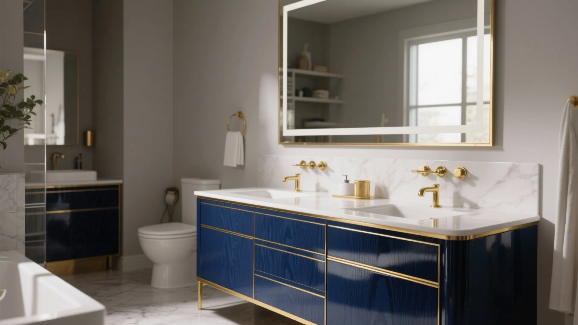 Painted Vanities with Gold Trim