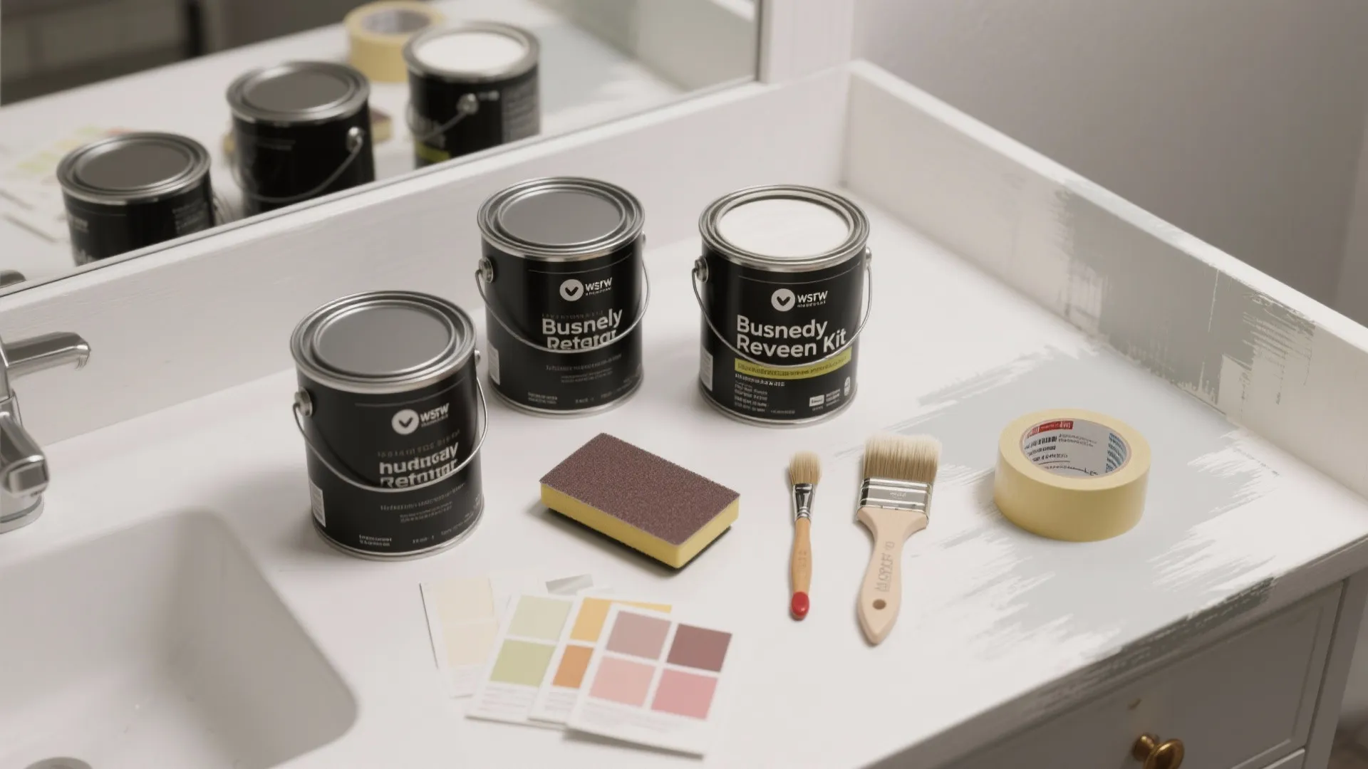 5. Painted black vanity for a budget refresh