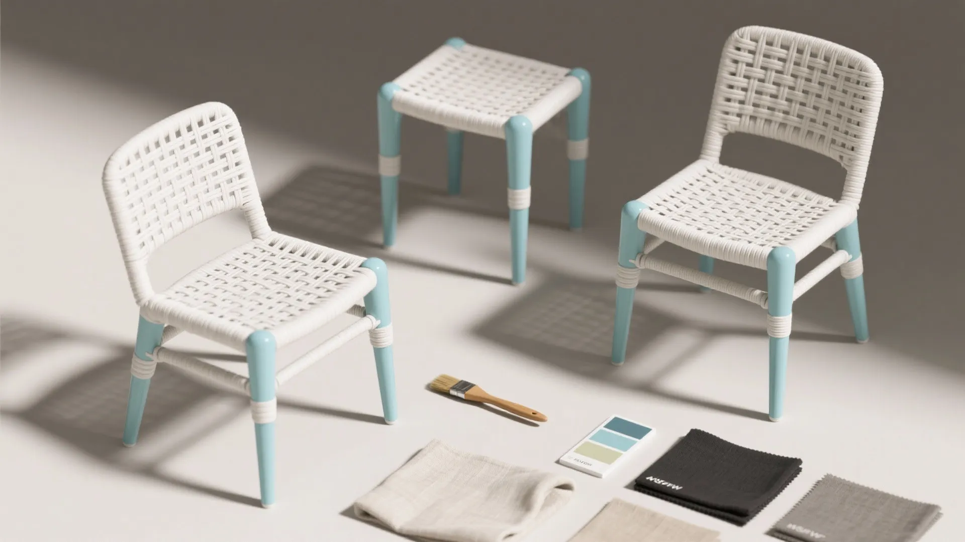 4. Painted Wicker Accents for Color Pops