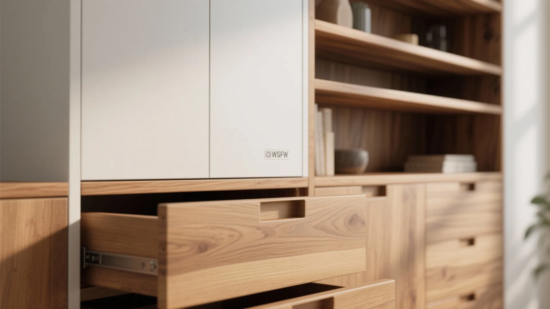 4. Mix Materials — Painted + Natural Wood