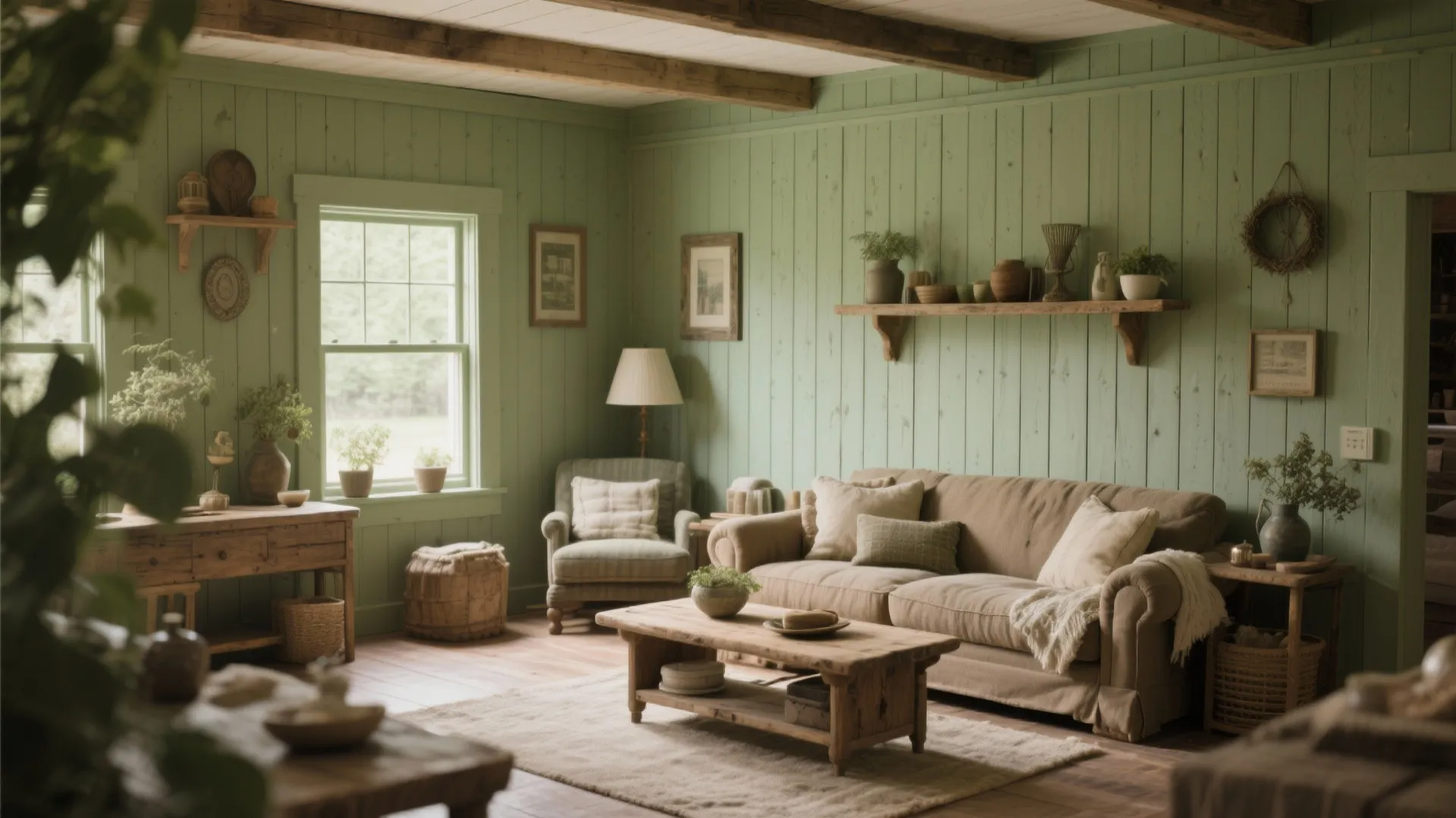 6. Painted Wood Paneling