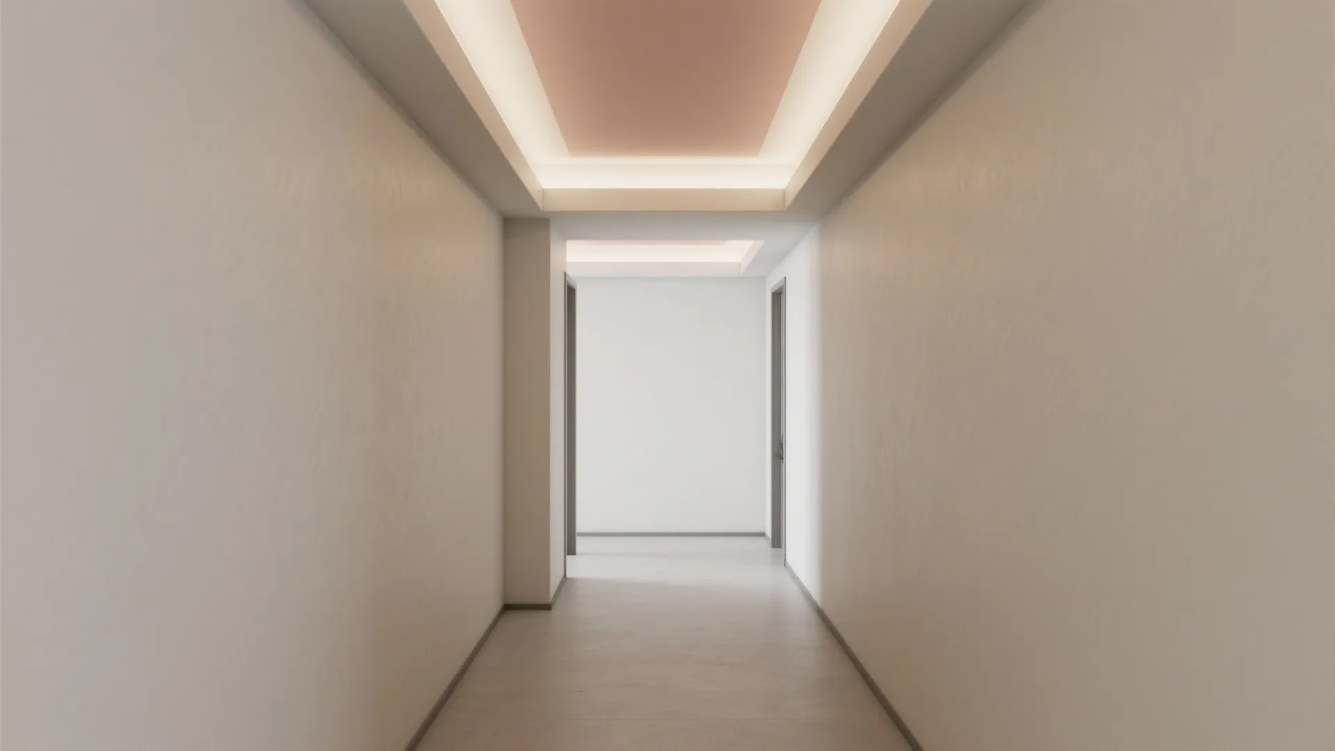 Painted ceiling zones to “stretch” proportions